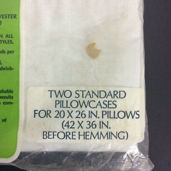 Dantrel No Iron Muslin Standard Pillowcases 20x26 White Vtg 60s New Old Stock - Picture 3 of 5